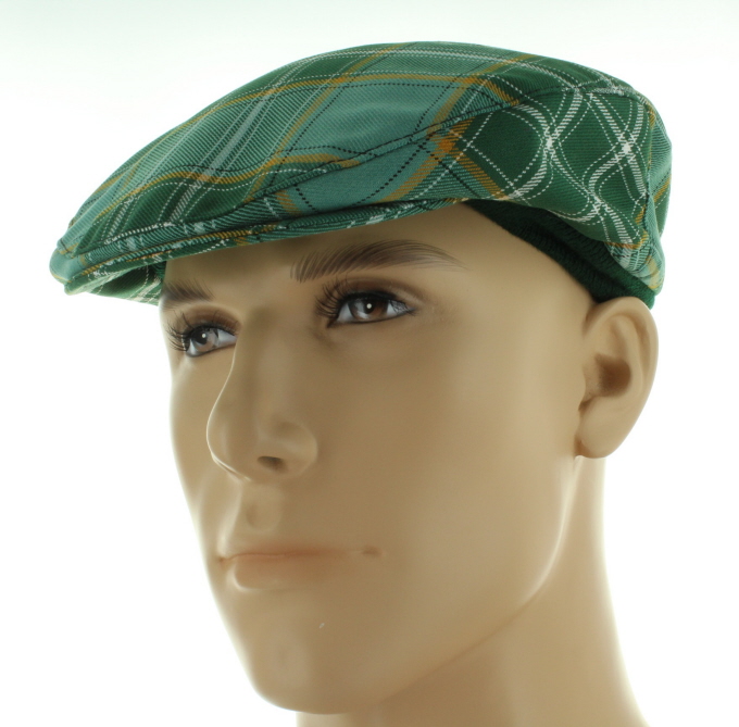 Cap, Mens Flat Cap, County Style, One Size, Currie Tartan